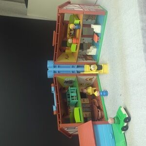 A) Fisher-Price Tudor House #952 brown & white, 2-story house complete w/Nursery